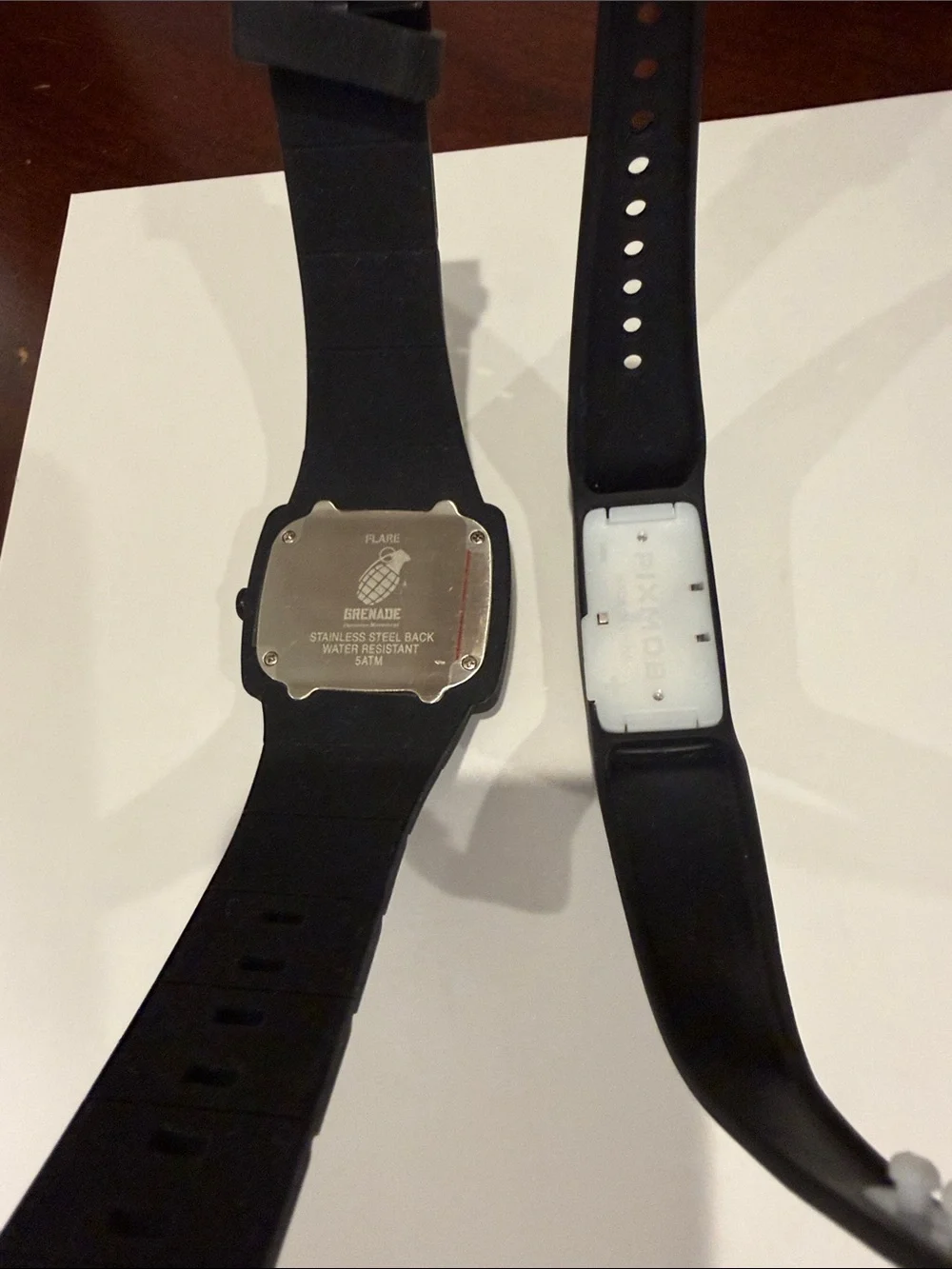 Black Silicone Smartwatch with Green Dial Accent